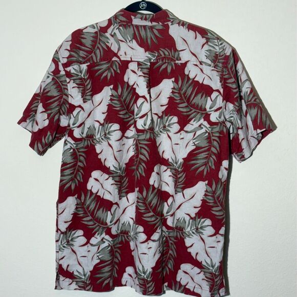 VTG Old College Inn Shirt Mens L Red Hawiian Palm Leaf‎ Casual Beach - Picture 2 of 7